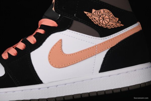 Air Jordan 1 Mid black pink peach goddess festival basketball shoes DH0210-100 - Image 7