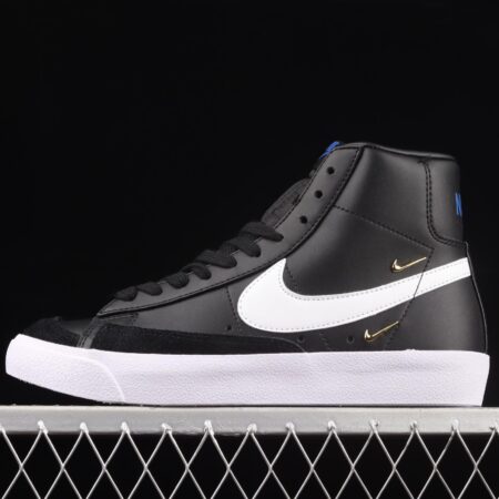 NIKE Blazer Mid'77 SE Chrome Luxe black-and-white gold standard Trail Blazers high-top casual board shoes CZ4627-001