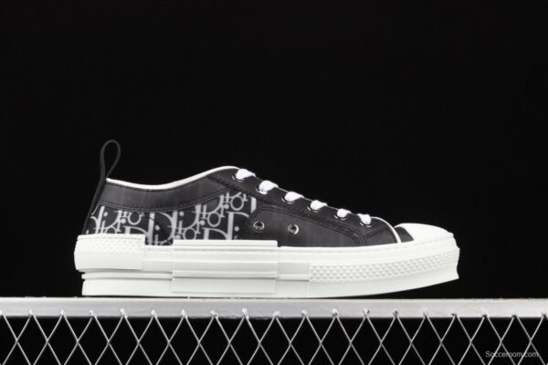 Authentic Dior B23 Oblique Low Top Sneakers Dior CD ghosting low upper board shoes 3SH118YJR 063 White/Black - Image 15