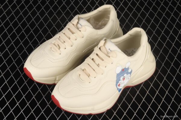 Gucci Rhyton Vintage Trainer Sneaker Gucci daddy 5D leather horn retro jogging daddy shoes DRW009522 - Image 9