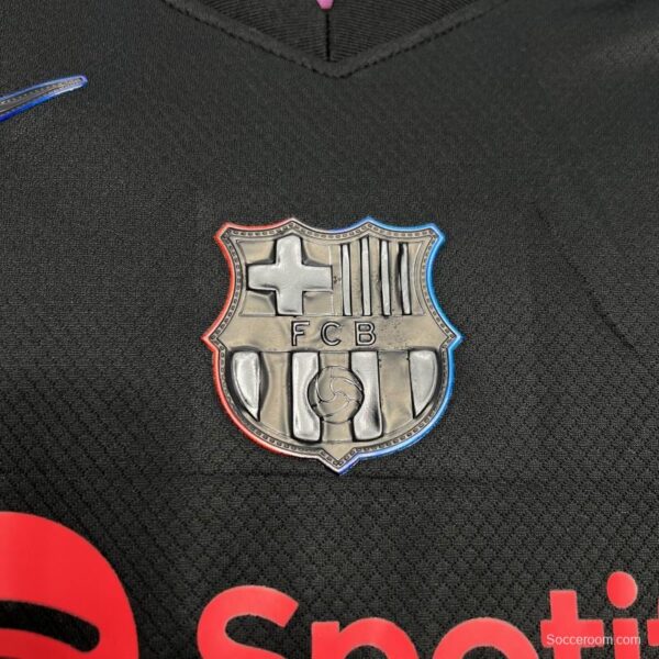 24/25 Kids Barcelona Away Black Jersey - Image 4