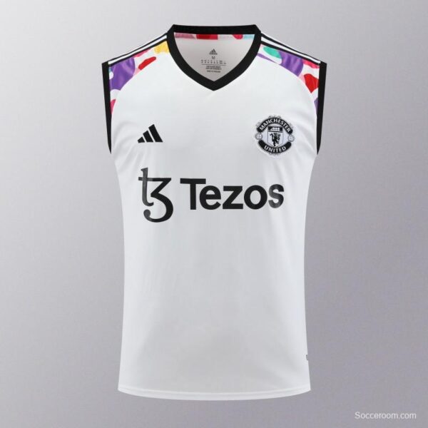 24/25 Manchester United White Vest Jeresy+Shorts - Image 17