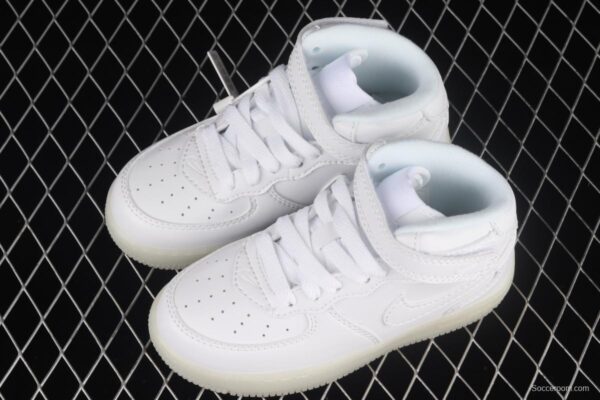 NIKE Air Force 1: 07 Mid WB dazzling ribbon lamp state size Kids 314197-8200 - Image 10