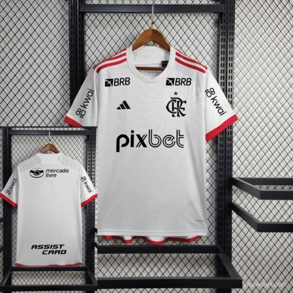 24/25 Flamengo Away White Jersey + All Sponsors - Image 2