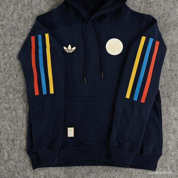 2024 Colombia 100th Black/Navy/Grey/Beige/White Hoodie With Golden Badge - Image 4