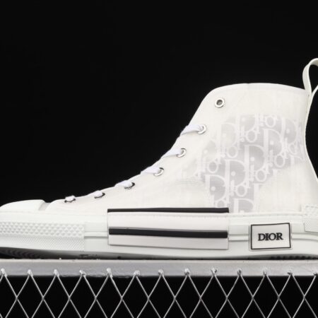 Authentic Dior B23 Oblique High Top Sneakers Dior CD ghosting high upper board shoes 3SH118YJR 063 White