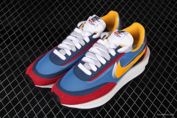 Sacai x NIKE LVD Waffle Daybreak co-signed catwalk style net gauze leather splicing double hook Swoosh running shoes BV0073-400 - Image 7