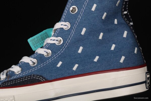 Converse Chuck 70s denim electric embroidered high-top casual board shoes 171064C - Image 8