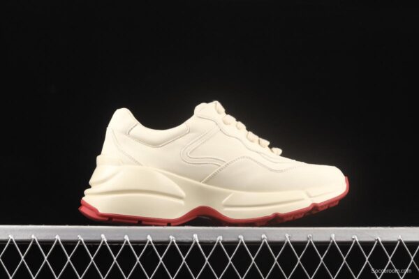 Gucci Rhyton Vintage Trainer Sneaker Gucci daddy 5D leather horn retro jogging daddy shoes DRW009522 - Image 14
