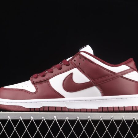 NIKE SB DUNK Low Prm wine red and white color SB buckle rebound fashion leisure board shoes DD1503-108