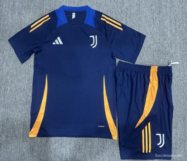 24/25 Kids Juventus Navy Short Sleeve Jersey+Shorts - Image 2