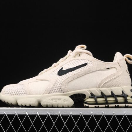Stussy x NIKE Air Zoom Spiridon Caged 2 Spieli prison East cage 2 generation milky white linen black cloth CQ5486-200