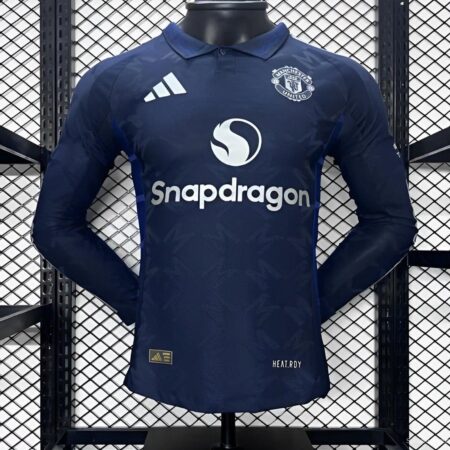 Player Version 24/25 Manchester United Away Navy Long Sleeve Jersey