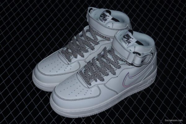 NIKE Air Force 1x07 Mid 3M reflective air force leisure board shoes AA1118-011, - Image 10