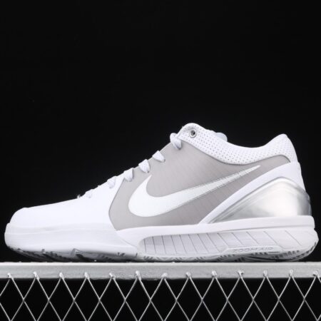 NIKE Zoom Kobe 4 Prelude collection grade Kobe Bryant fourth generation silver low-top men's basketball shoes 344335-111,