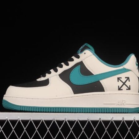 NIKE Air Force 1'07 Low black, white and green low-top casual sneakers BS8872-023