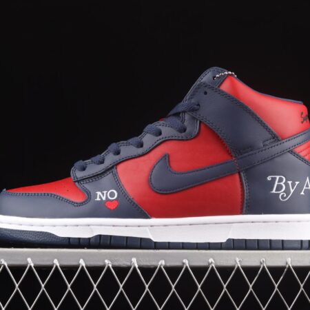 Supreme x NIKE SB DUNK High Red/Blue/Love Slam Dunk Series High Top Leisure Sports Skateboard shoes DN3741-600