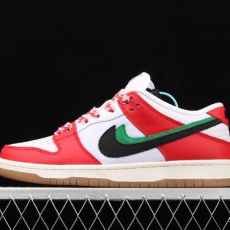 Frame Skate x NIKE SB DUNK Low Habibi white and red double hook dunk series retro low side leisure sports skateboard shoes CT2550-600