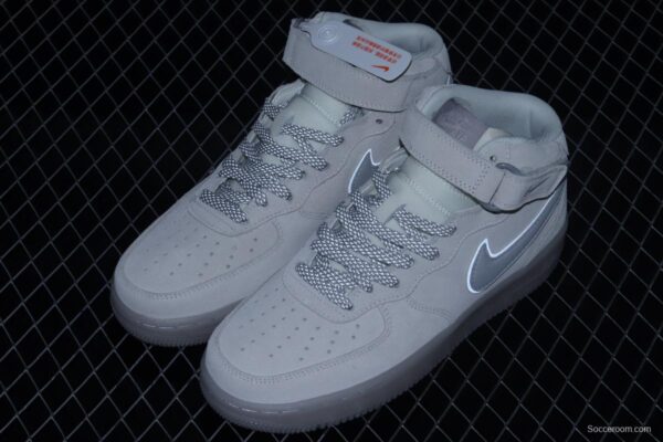 Reigning Champ x NIKE Air Force 120th 07 Mid defending champion six generations of 3M reflective Zhongbang casual board shoes GB0902-112 - Image 10
