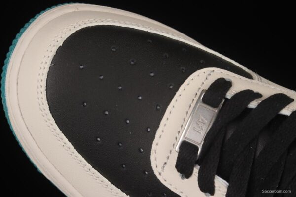 NIKE Air Force 1'07 Low black, white and green low-top casual sneakers BS8872-023 - Image 9