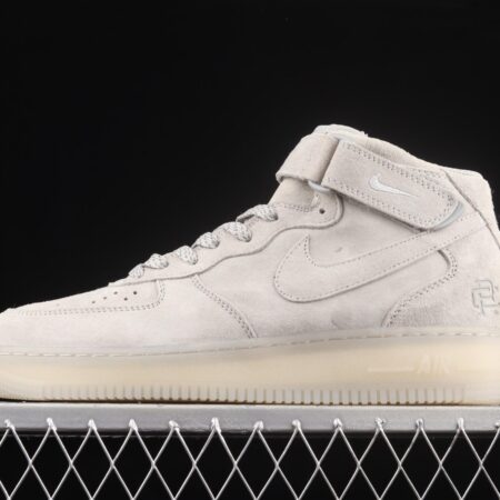 Reigning Champ x NIKE Air Force 1' 07 Mid defending champion suede gray 3M reflective sports leisure board shoes GB1119-198