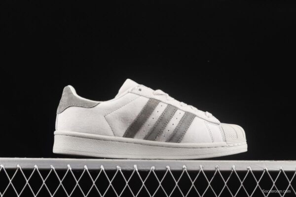 Reigning Champ x Adidas Superstar BS9558 shell joint style suede light gray dark gray classic leisure board shoes - Image 15