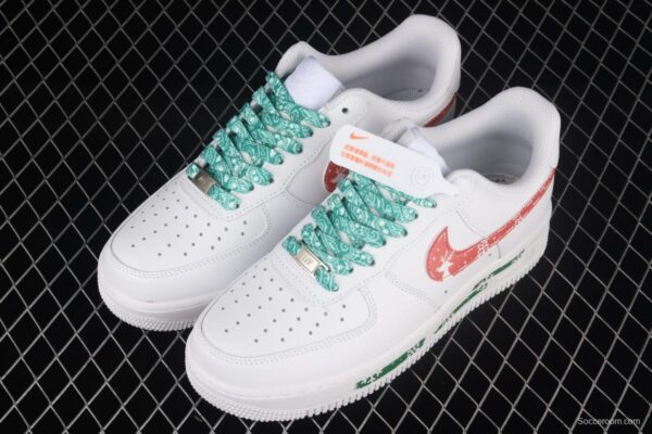 NIKE Air Force 11607 Low Christmas themed low-top casual board shoes CW2288-111, - Image 10