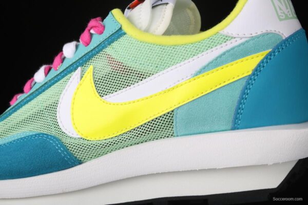 Sacai x NIKE LVD Waffle Daybreak co-signed catwalk style net gauze leather splicing double hook Swoosh running shoes BV0073-600 - Image 4