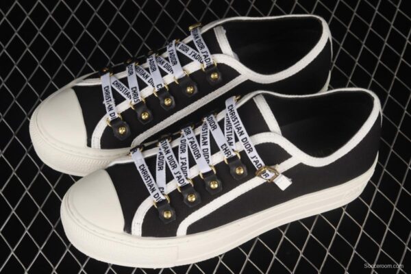 Dior Walk'n Dior 21s embroidery series 3D canvas low upper shoes KCH369STCS900Black - Image 10