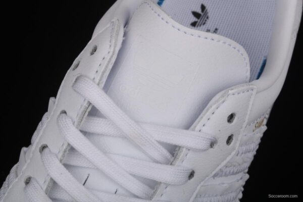Adidas Sambarose W FV7420 clover retro head layer all white lace thick soles raised board shoes - Image 15