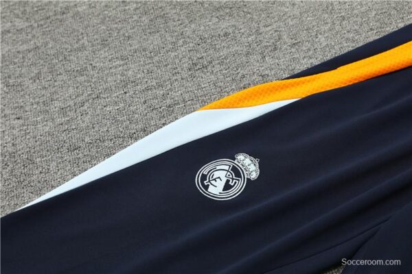 24/25 Real Madrid Light Blue/Navy/Orange Half Zipper Jacket+Long Pants - Image 6
