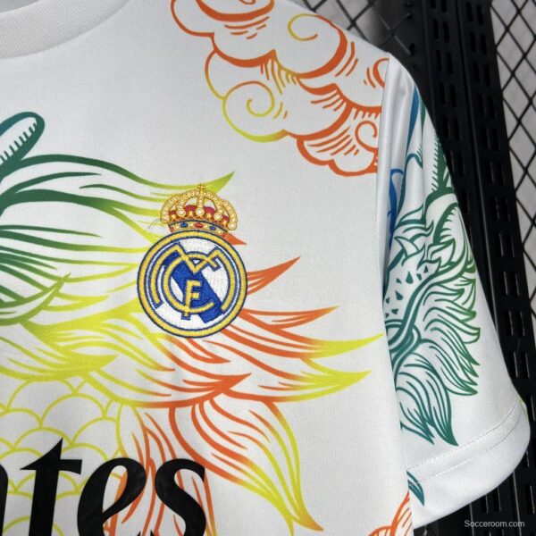 24/25 Real Madrid White Multi-Color Dragon Special Jersey - Image 4