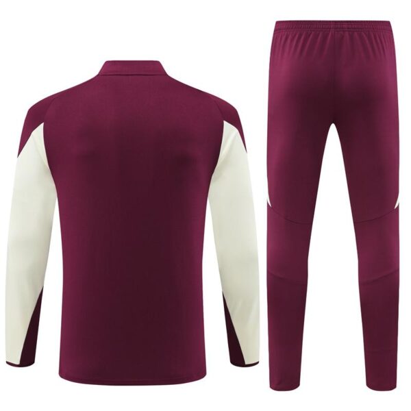 24/25 Bayern Munich Wine Half Zipper Jacket+Long Pants - Image 16