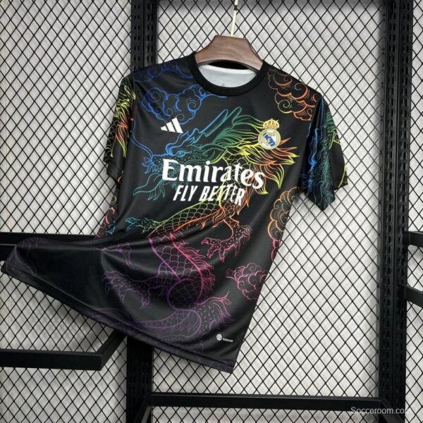 24/25 Real Madrid Black Multi-Color Dragon Special Jersey - Image 2