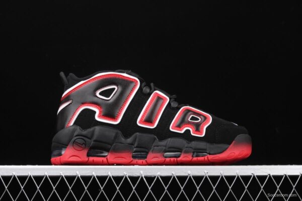 NIKE Air More Uptempo 96 QS Laser Crimson Pippen initial series classic high street leisure sports culture basketball shoes black lava gradual red and white CJ6129-001 - Image 15