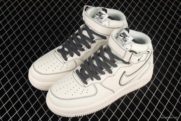 NIKE Air Force 1x07 Mid 3M reflective air force leisure board shoes AA1118-011, - Image 11