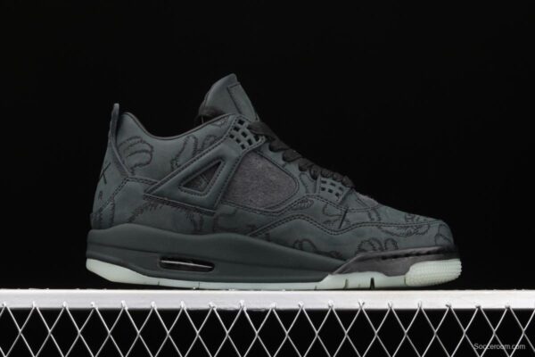 Kaws x Air Jordan 4 Black AJ4 black suede luminous limited edition 930155-001 - Image 16