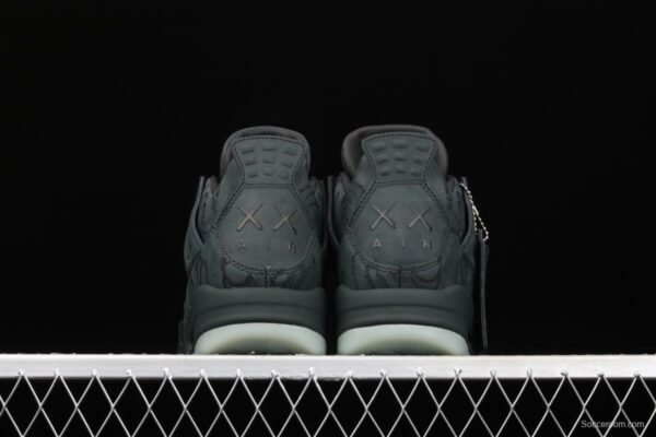 Kaws x Air Jordan 4 Black AJ4 black suede luminous limited edition 930155-001 - Image 13