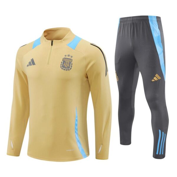 2024 Argentina Golden Half Zipper Jacket+Long Pants - Image 17