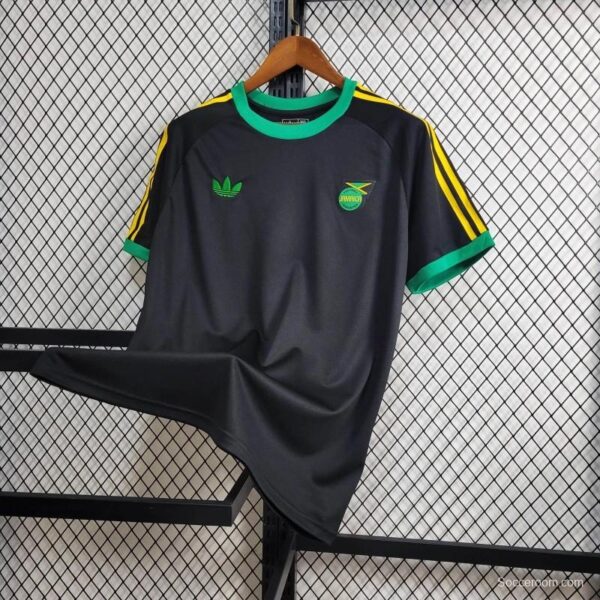 2024 Jamaica Adicolor Classics 3 Stripes Black T-Shirt - Image 8