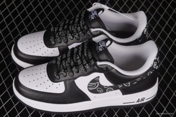 NIKE Air Force 1'07 Low Black and White Cashew Flower Low Casual Sneakers XM6389-316 - Image 10