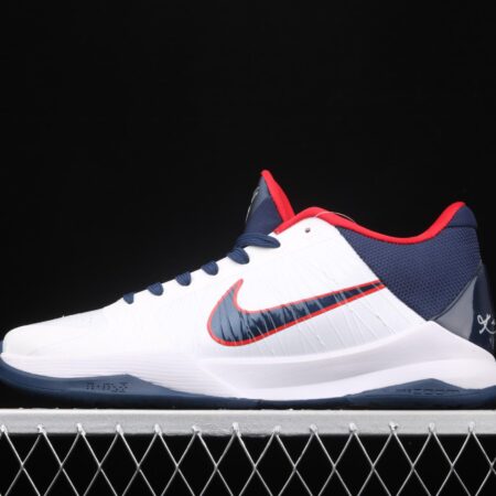 NIKE Zoom Kobe V Protro White, Blue and Red Kobe Bryant 5 2020 reproduce low-end sports basketball shoes 386429-105