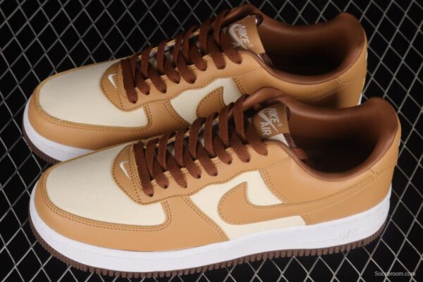 NIKE Air Force 1'07 Low milk tea brown canvas leather color matching low-top casual sneakers DJ6395-100 - Image 10