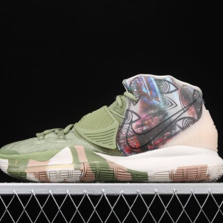 NIKE Kyrie 6 Greey/Camo Owen 6 Generation Shanghai Limited signature Battle Boots CQ7634-303 Basketball shoes for Indoor Leisure Sports