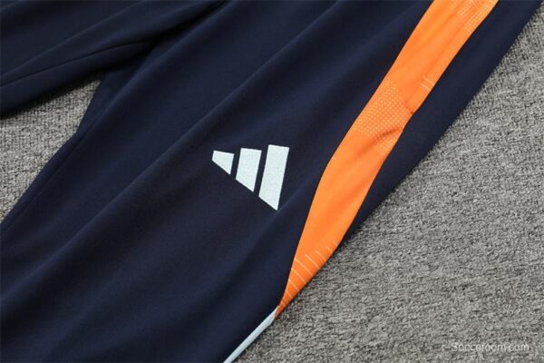 24/25 Real Madrid White/Navy Half Zipper Jacket+Long Pants - Image 5