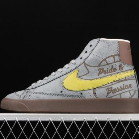 NIKE Blazer Mid'77 Motivation Limited Edition SB Gray Yellow Leisure Board shoes CW6016-100