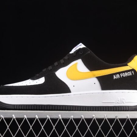 NIKE Air Force 1x 07 Low black, white, yellow hook low top casual board shoes DH7568-002