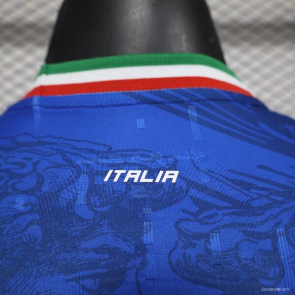 Player Version 2024 Italy Italian Football TV Blue EURO Jersey - Image 8