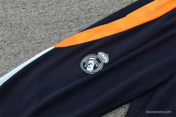 24/25 Kids Real Madrid White Half Zipper Jacket+Long Pants - Image 6
