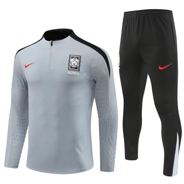 2024 South Korea Grey Half Zipper Jacket+Long Pants - Image 15